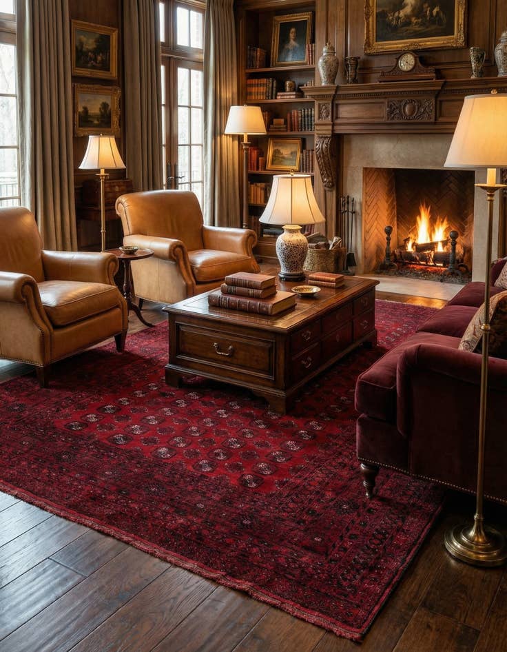 Detail image of  8' x 12' 5  Hand Knotted Afghan Akhche Wool Rug