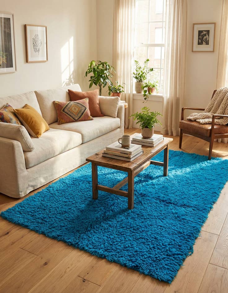 Detail image of 4' 8 x 6' 6  Hand Knotted Moroccan Wool Rug