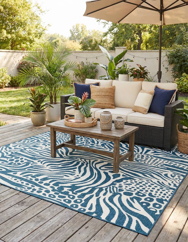 Detail image of 6' x 9'  Washable Safari Indoor / Outdoor Rug