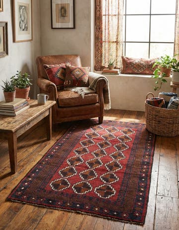 2' 8 x 4' 10 Hand Knotted Balouch Persian Wool Rug