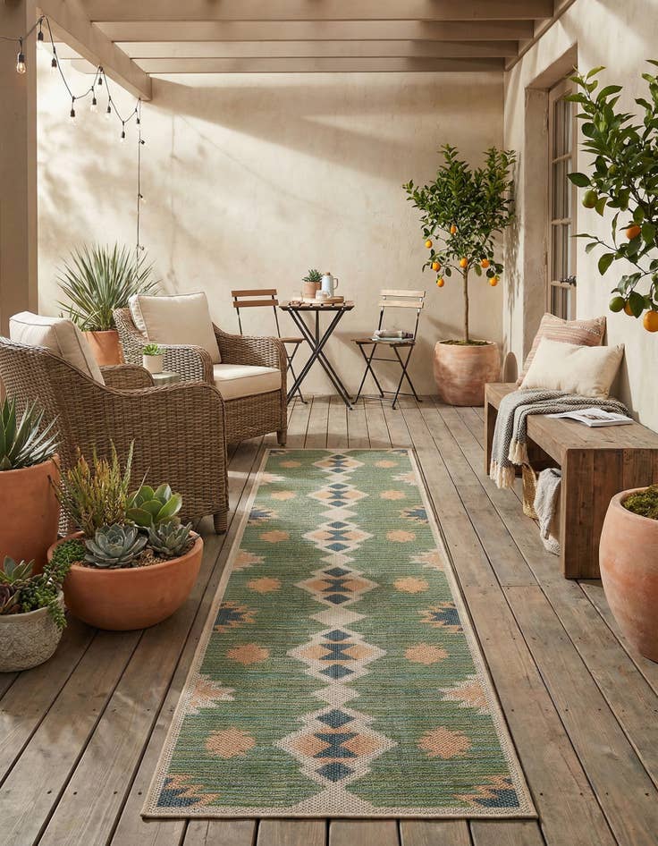 Detail image of 2' 7 x 10'  Washable Baja Indoor / Outdoor Runner Rug