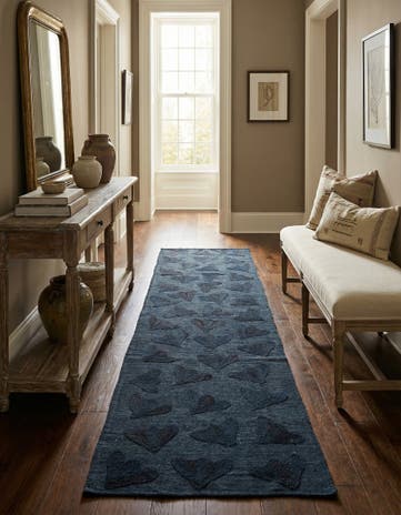 2' 8 x 9' 3 Hand Woven Kilim Suzani Wool Runner Rug