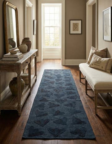 2' 8 x 9' 3 Hand Woven Kilim Suzani Wool Runner Rug