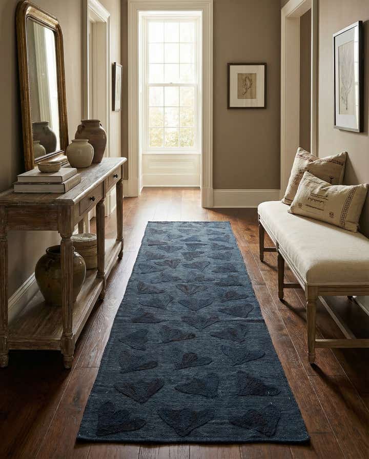 2' 8 x 9' 3 Hand Woven Kilim Suzani Wool Runner Rug