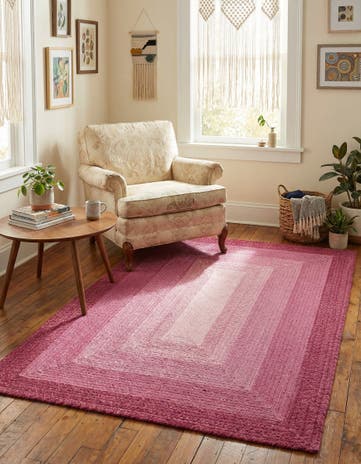 4' 1 x 6' 1 Handmade Hand Braided Wool Rug