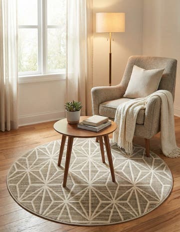 Jill Zarin Brown Uptown Fifth Avenue Round Rug