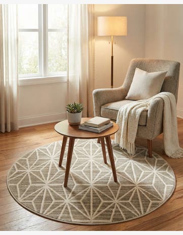Jill Zarin Brown Uptown Fifth Avenue Round Rug