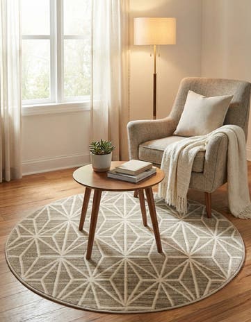 Jill Zarin Brown Uptown Fifth Avenue Round Rug