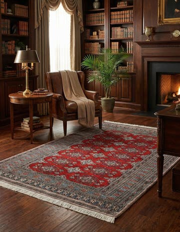 4' 2 x 6' 5 Hand Knotted Bokhara Oriental Wool Rug