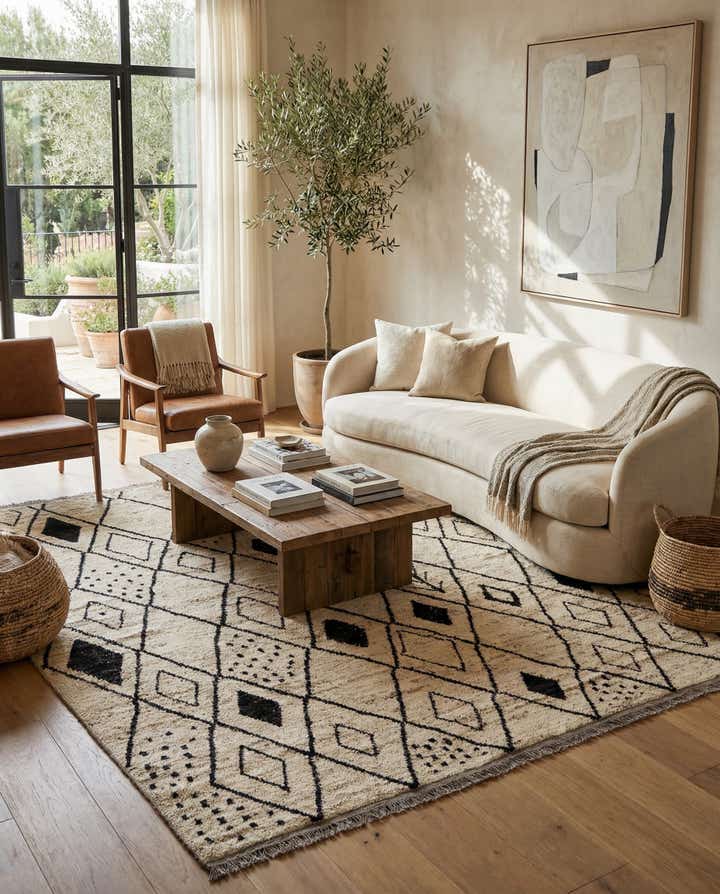 8' 2 x 9' 11 Hand Knotted Moroccan Wool Rug