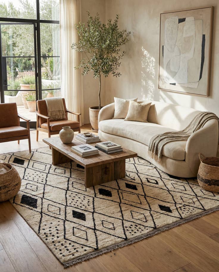 Detail image of 8' 2 x 9' 11 Hand Knotted Moroccan Wool Rug