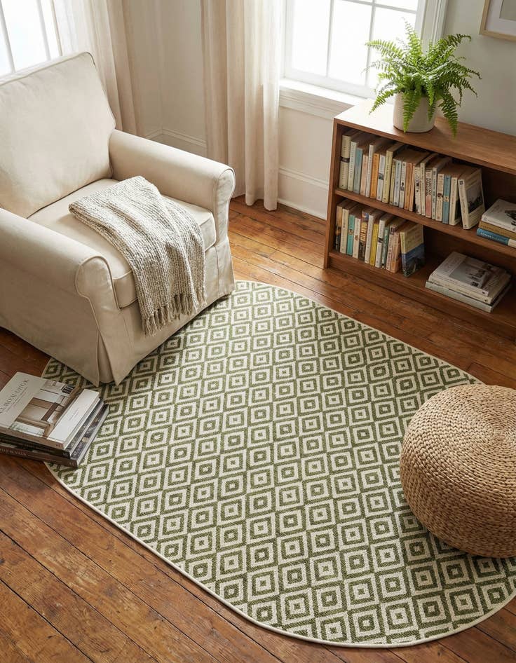 Detail image of 5' 3 x 8' Easy-Clean Jill Zarin Costa Rica Indoor / Outdoor Oval Rug