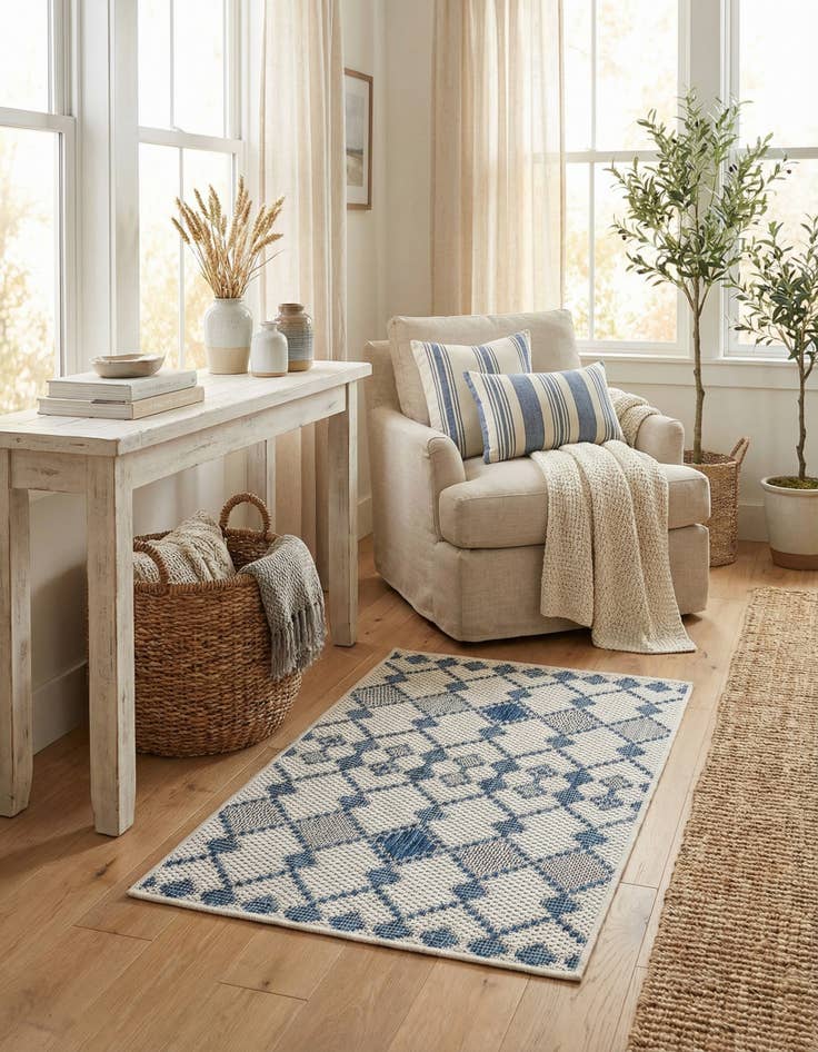 Detail image of 2' x 3'  Washable Trellis Indoor / Outdoor Rug