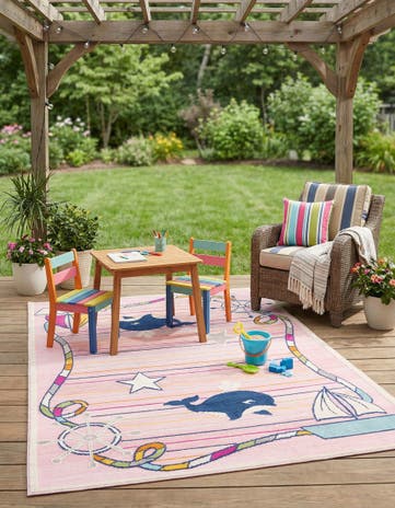 5' 3 x 7' 7 Easy-Clean Indoor / Outdoor Rug
