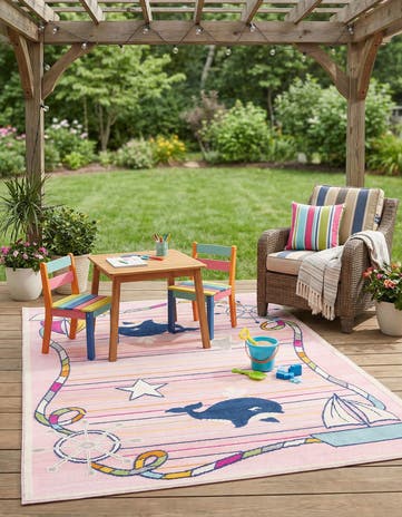 5' 3 x 7' 7 Easy-Clean Indoor / Outdoor Rug