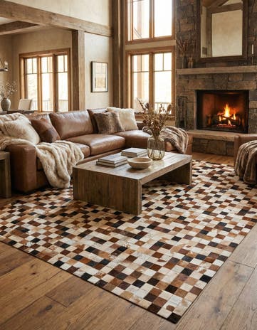 8' x 10' Cowhide Leather Rug