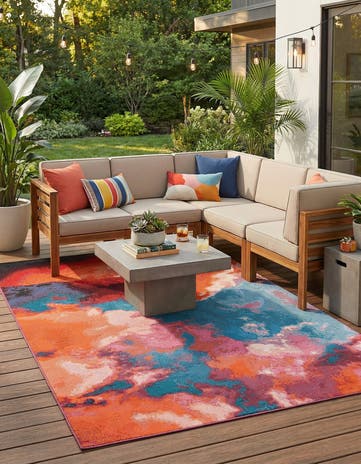 5' 3 x 8' Easy-Clean Modern Indoor / Outdoor Rug