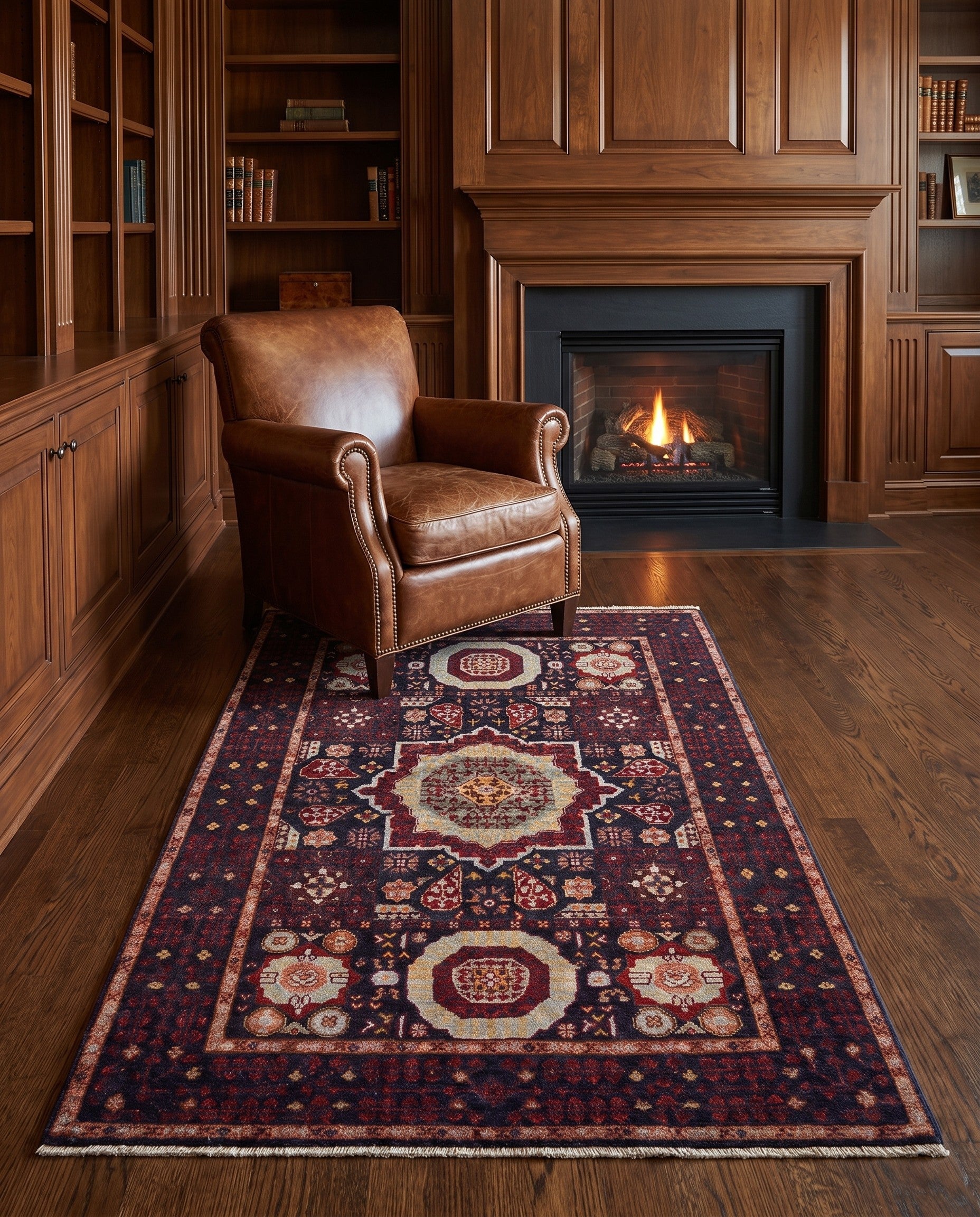 3' 5 x 5' Hand Knotted Mamluk Ziegler Rug