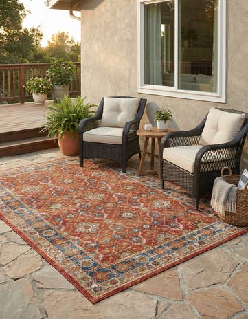 5' x 8' Easy-Clean Traditional Indoor / Outdoor Rug