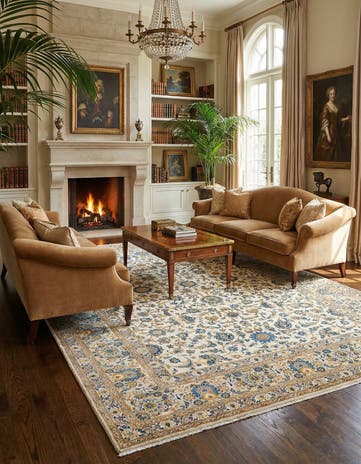 8' x 11' 7 Kashan Wool Rug