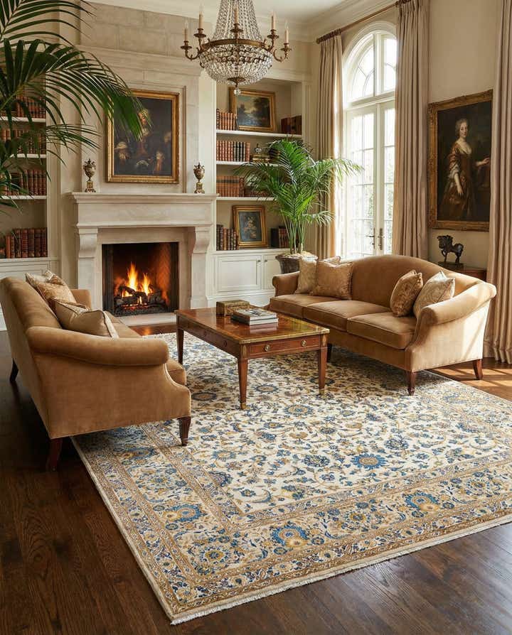 8' x 11' 7 Kashan Wool Rug