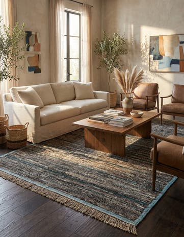 6' 2 x 9' 6 Hand Knotted Moroccan Wool Rug