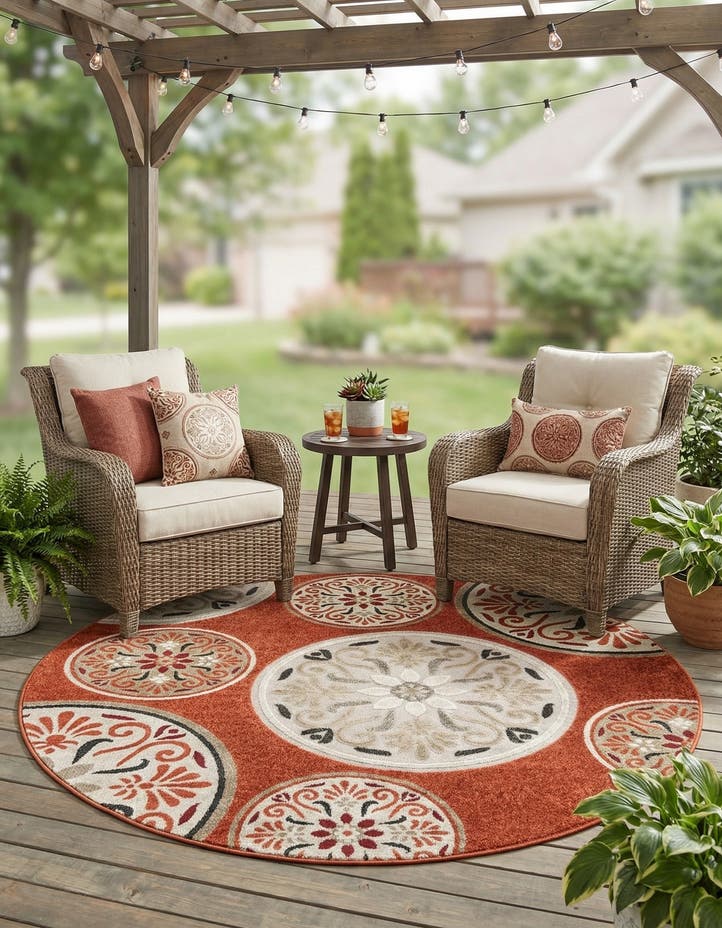 6' 1 x 6' 1 Easy-Clean Modern Indoor / Outdoor...