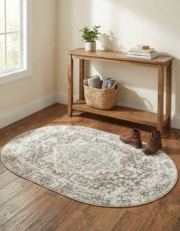 White Arlington Oval Rug