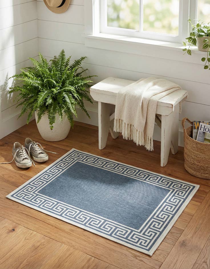 Detail image of 1' 3 x 1' 3  Washable Coastal Indoor / Outdoor Sample Rug