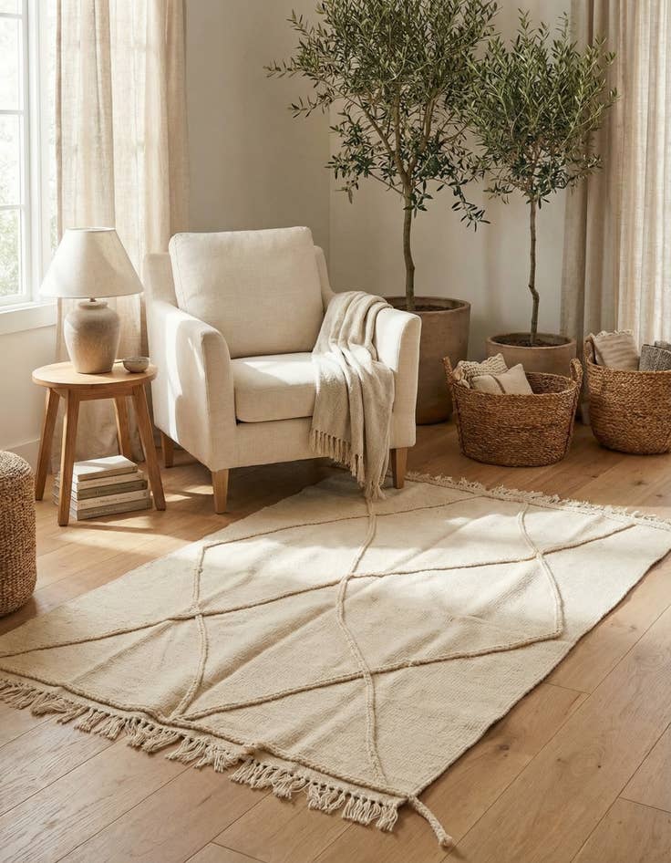 Detail image of 3' 3 x 5' 2  Hand Woven Moroccan Wool Rug