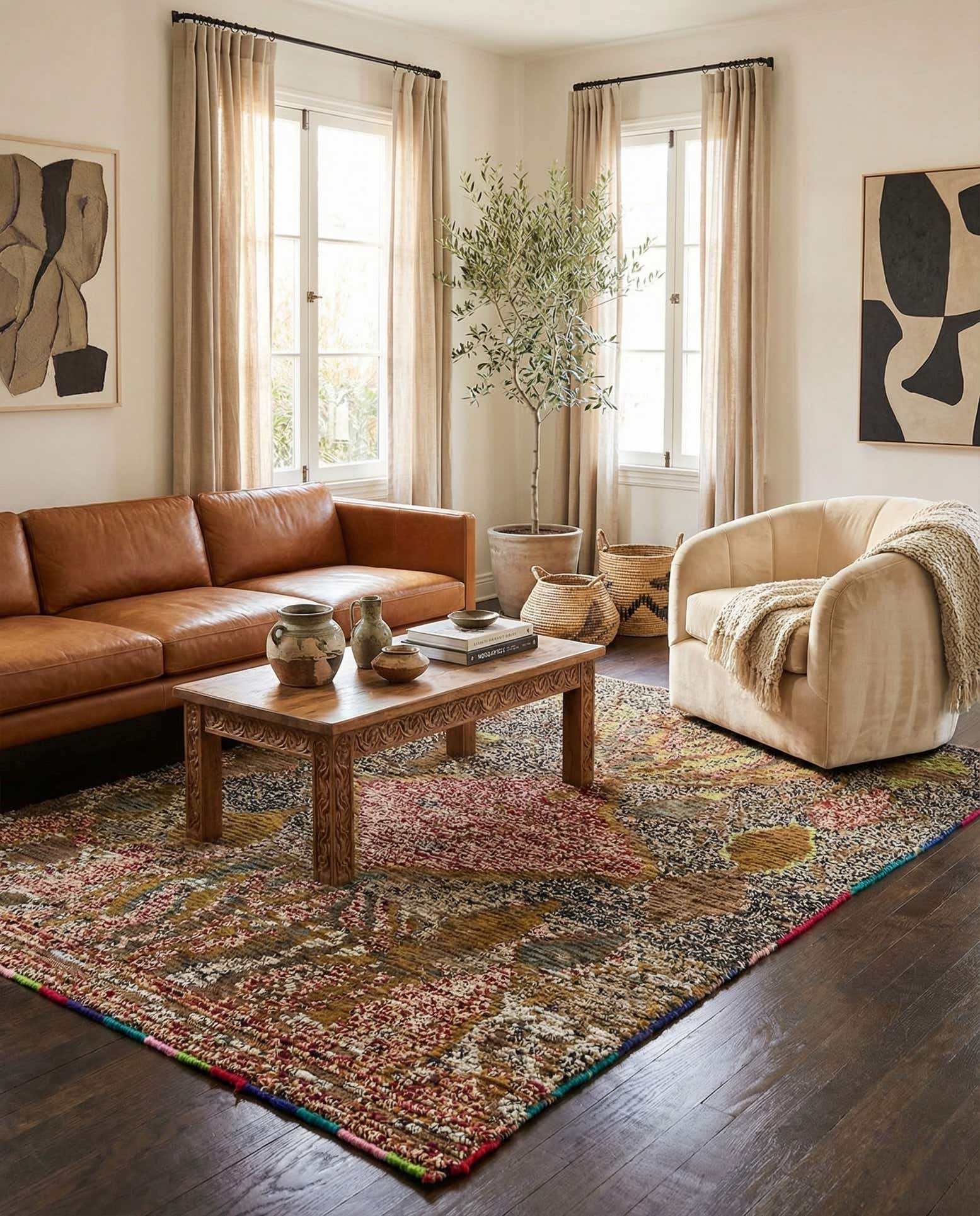 5' 1 x 7' 6 Hand Knotted Moroccan Wool Rug