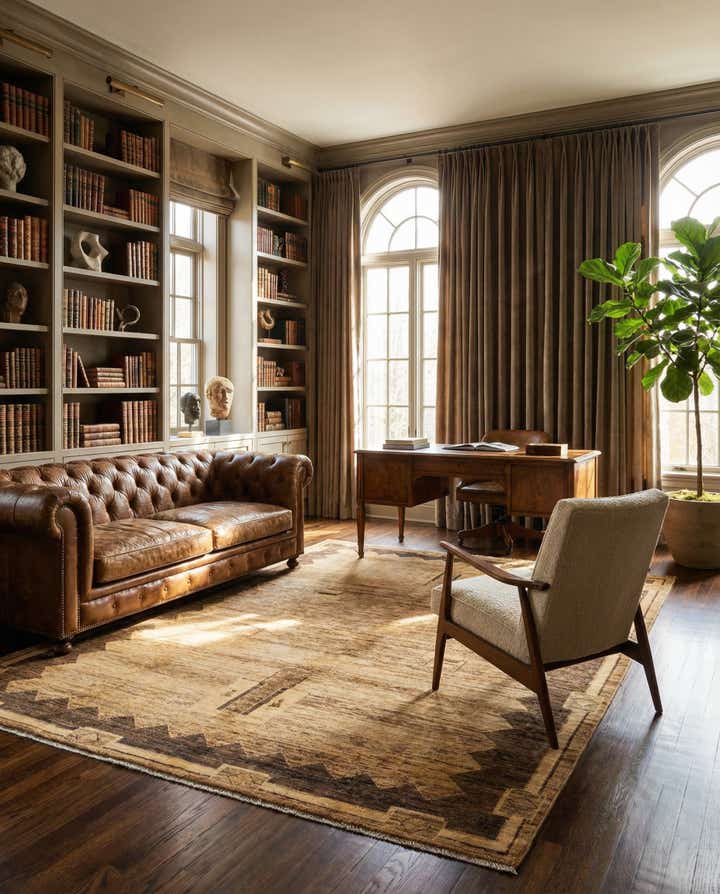 5' 2 x 6' 5 Hand Knotted Modern Ziegler Rug