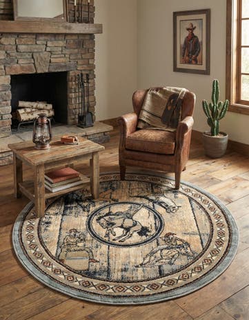 4' x 4' Pioneer Round Rug