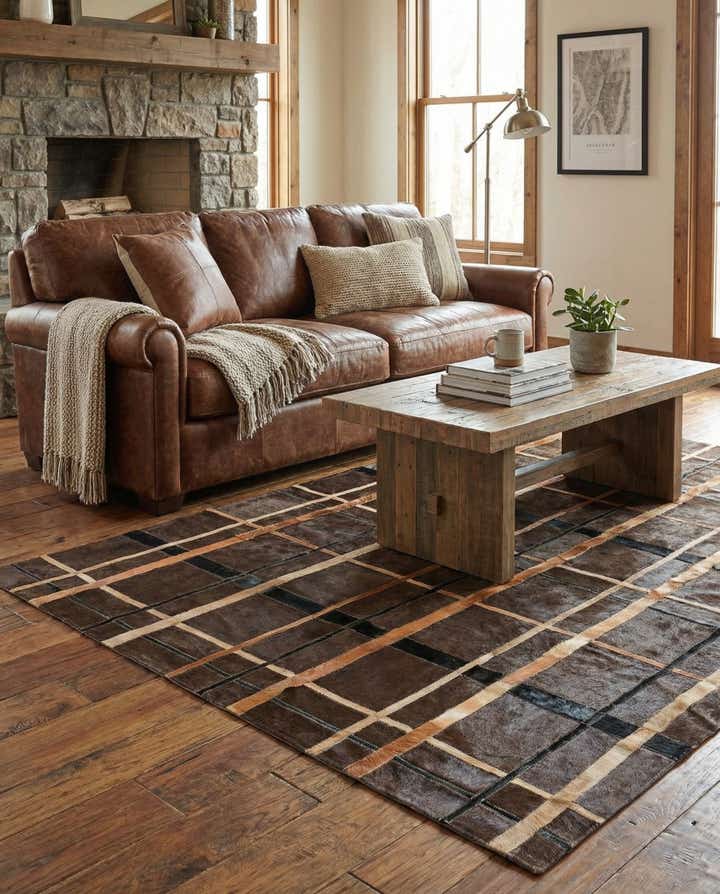 4' x 6' Cowhide Leather Rug