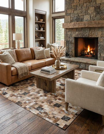 5' 2 x 7' 6 Cowhide Stocks Rug