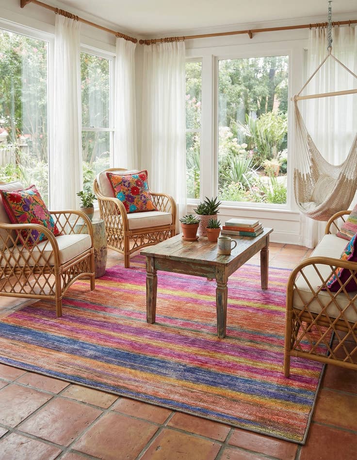 Detail image of  5' x 5' Asha Square Rug