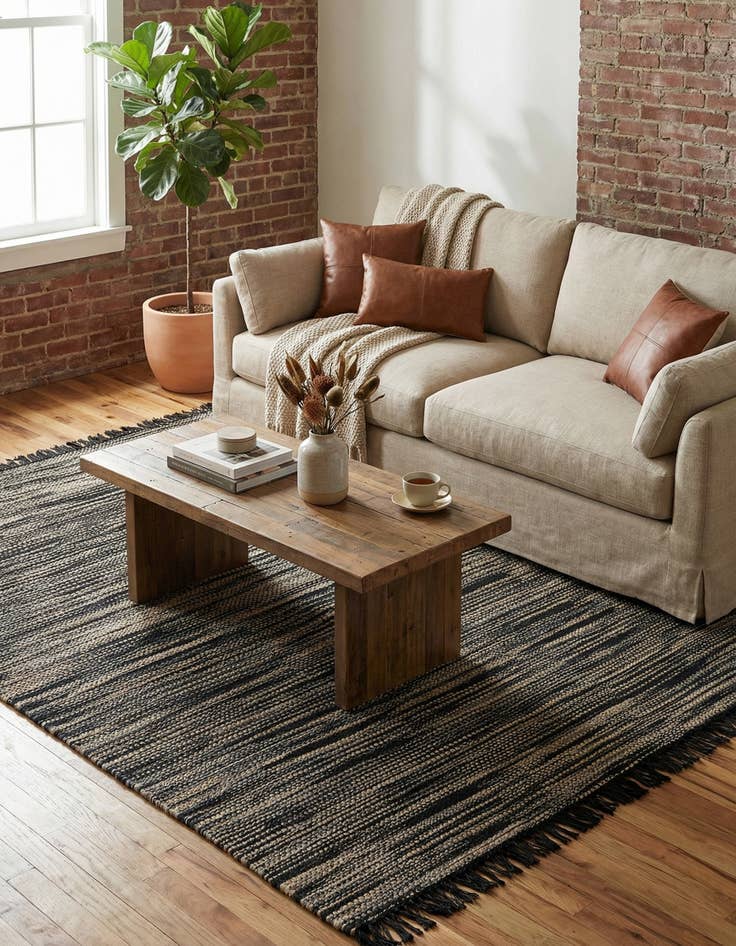 Detail image of 9' x 12'  Hand Woven Chunky Jute Rug