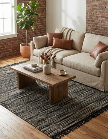 9' x 12' Hand Woven Chunky Jute Rug