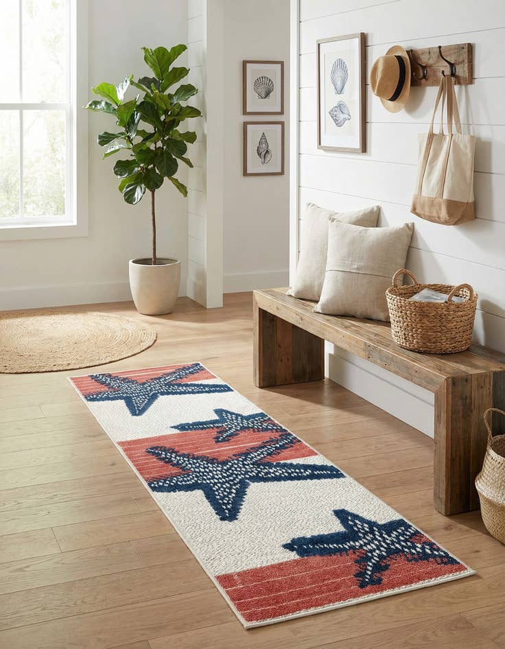 Detail image of 2' x 8'  Washable Belize Indoor / Outdoor Runner Rug