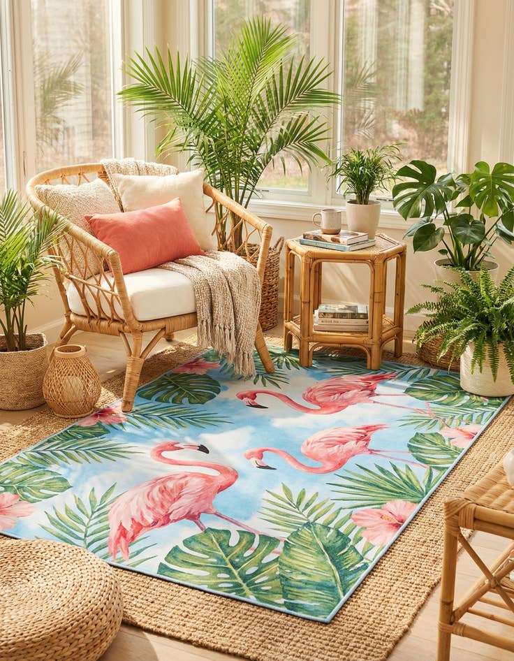 Detail image of 4' x 6'  Washable Jill Zarin Caribbean Dominica Indoor / Outdoor Rug