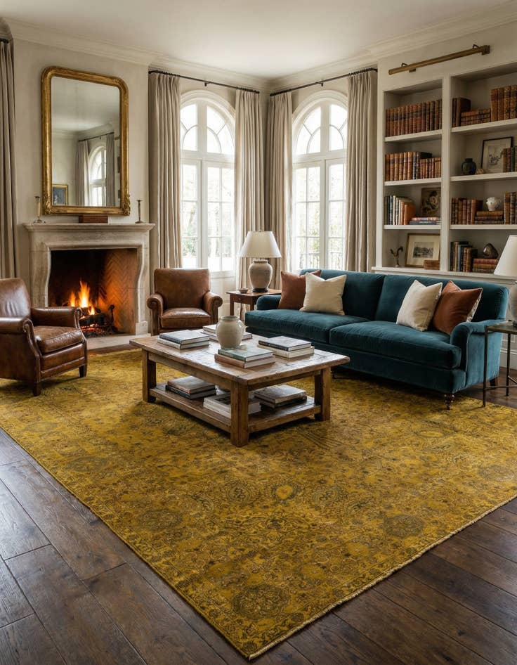 Detail image of 7' 10 x 12'  Hand Knotted Ultra Vintage Persian Wool Rug