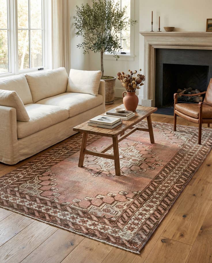 Detail image of 5' 2 x 7' 2 Hand Knotted Ultra Vintage Persian Wool Rug