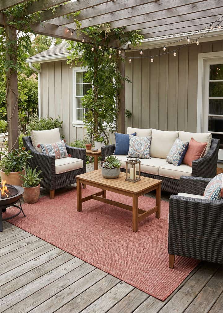 7' x 10' Easy-Clean Solid Indoor / Outdoor Rug