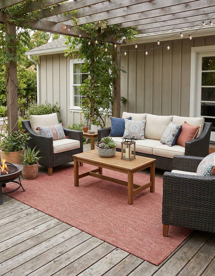 Detail image of  7' x 10'  Washable Solid Indoor / Outdoor Rug