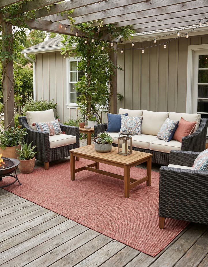 7' x 10' Easy-Clean Solid Indoor / Outdoor ...