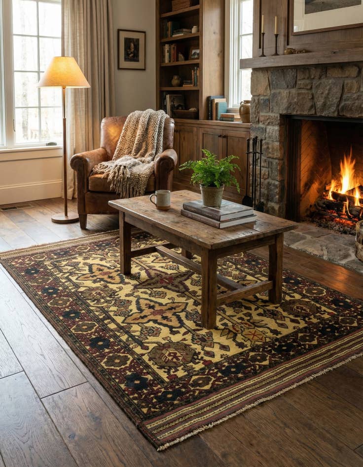 Detail image of 4' 2 x 6'  Hand Knotted Sumak Wool Rug