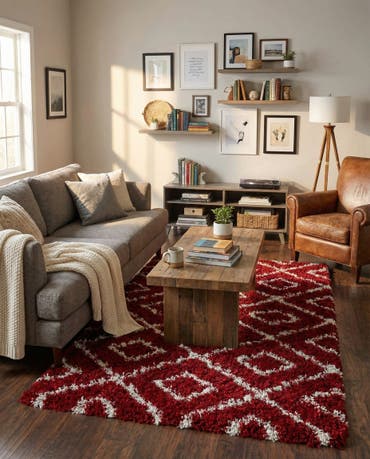  4' x 6' Lattice Shag Rug