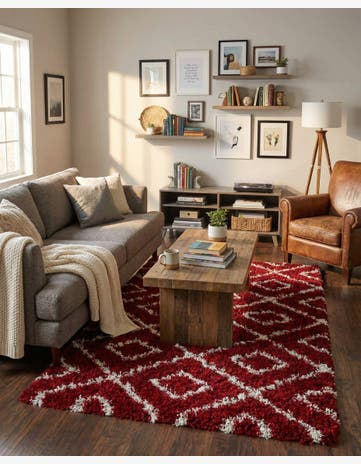 4' x 6' Trellis Shag Rug