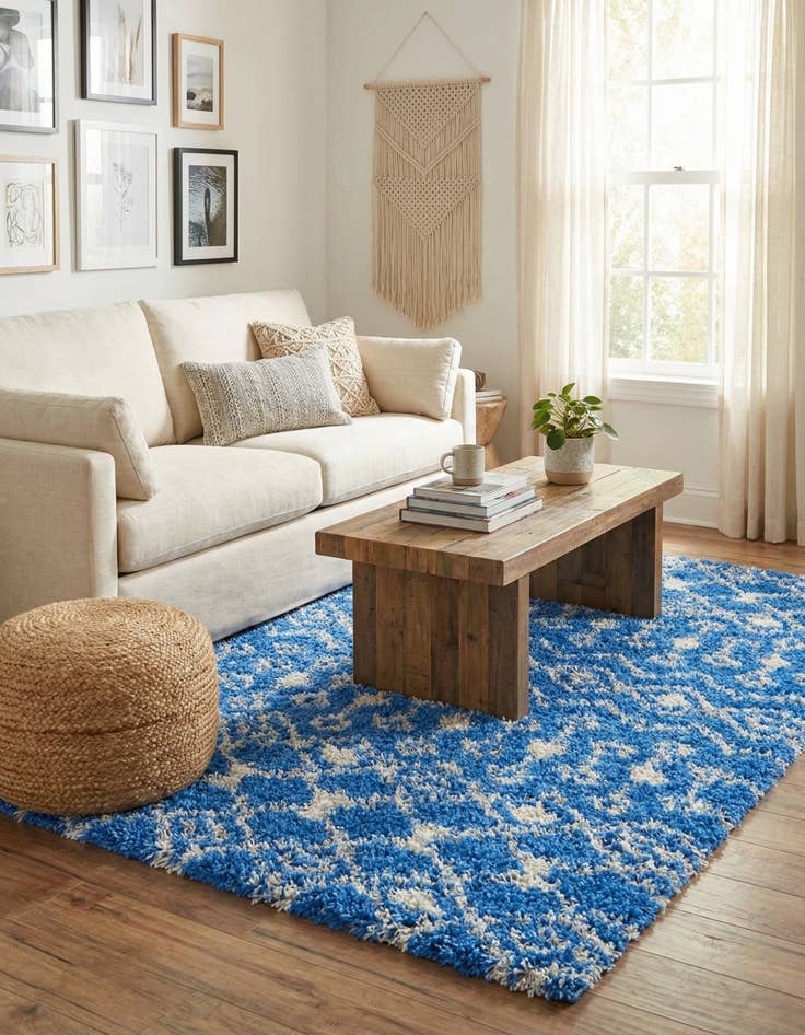 Detail image of  4' x 6' Moroccan Trellis Shag Rug