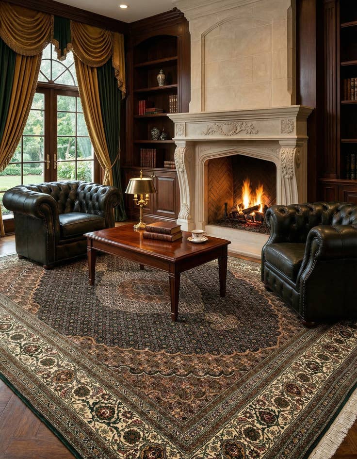 Detail image of 6' 6 x 8' 4 Tabriz Mahi Rug